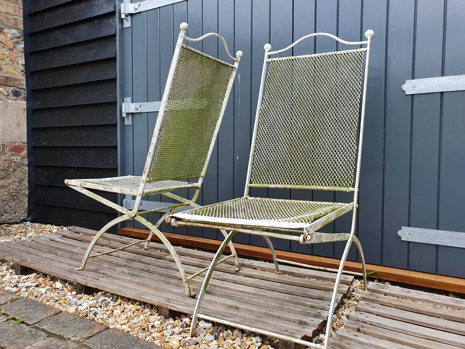 Vintage Iron Folding Garden Chairs photo Garden Furniture