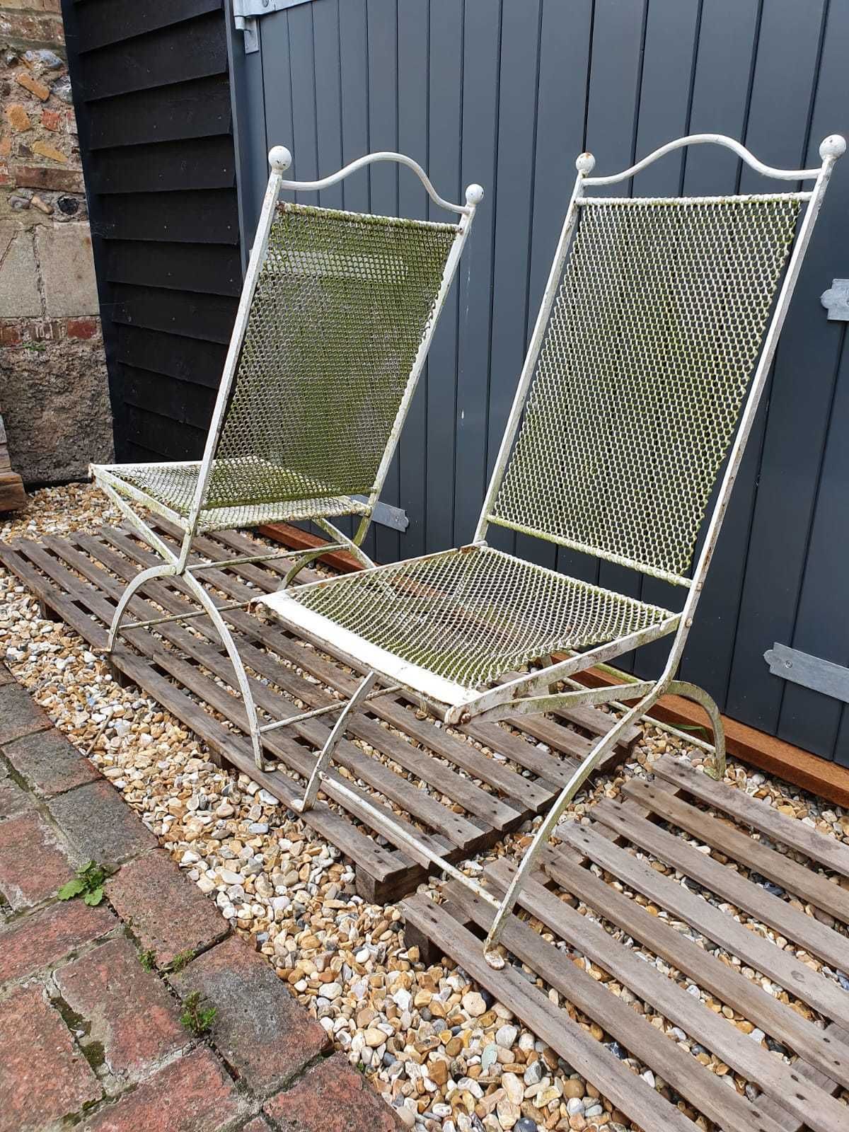 525.0 Vintage Iron Folding Garden Chairs photo