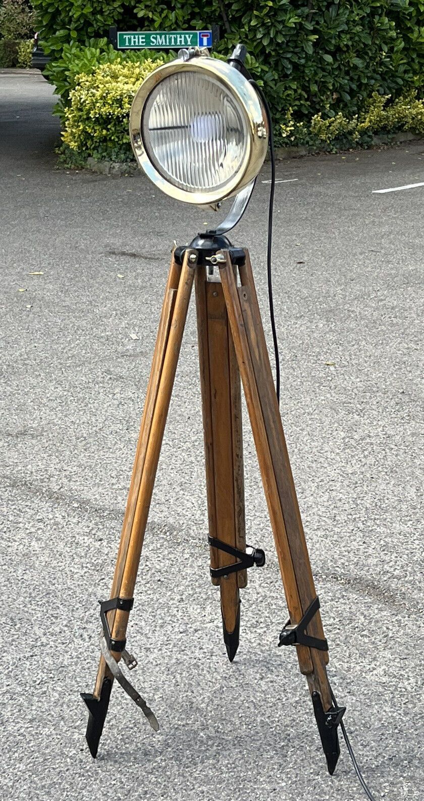 Industrial 1920’s Tripod Light The Light Being From A 1920’s Old Car