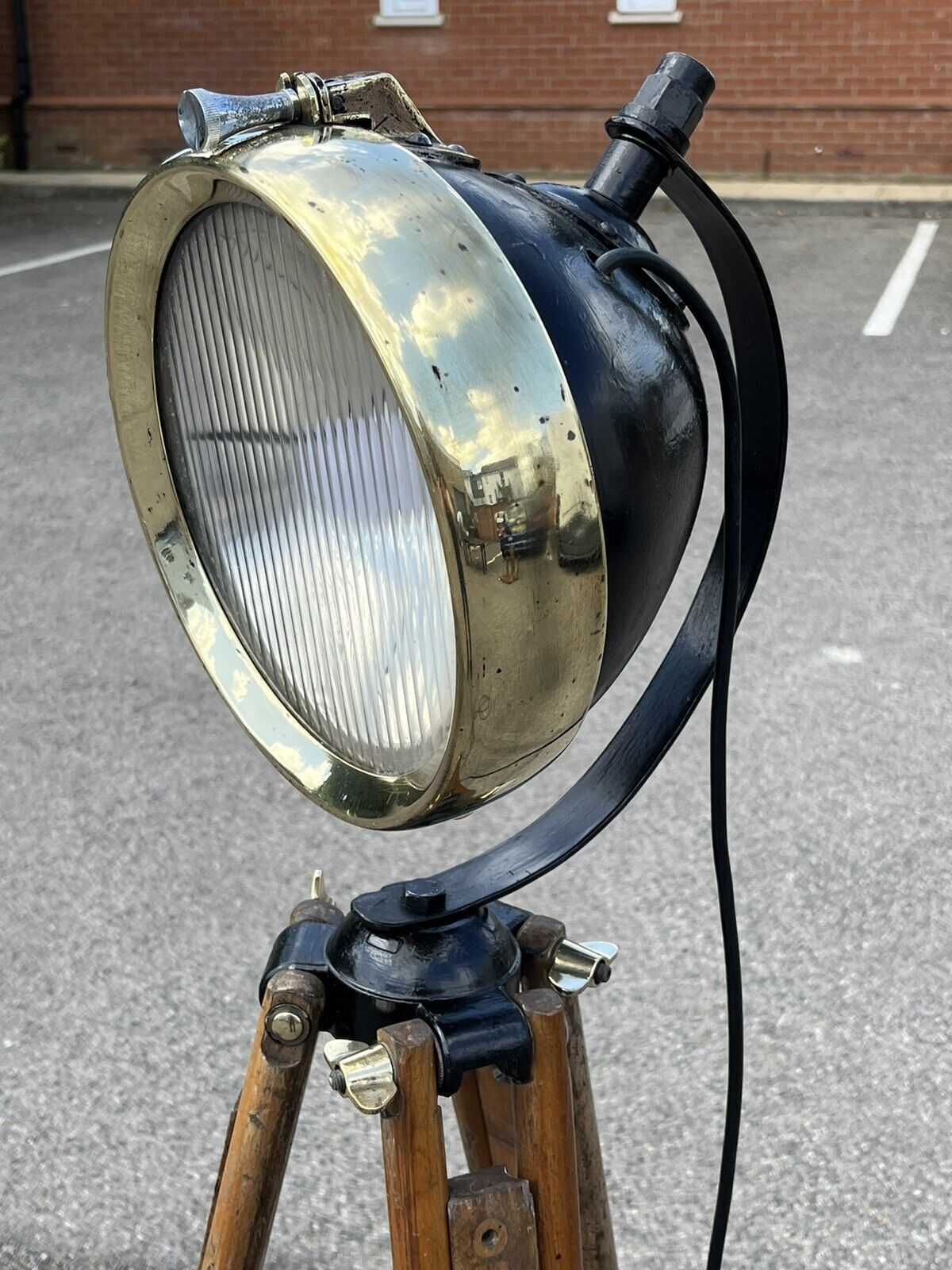 Industrial 1920’s Tripod Light The Light Being From A 1920’s Old Car photo for sale