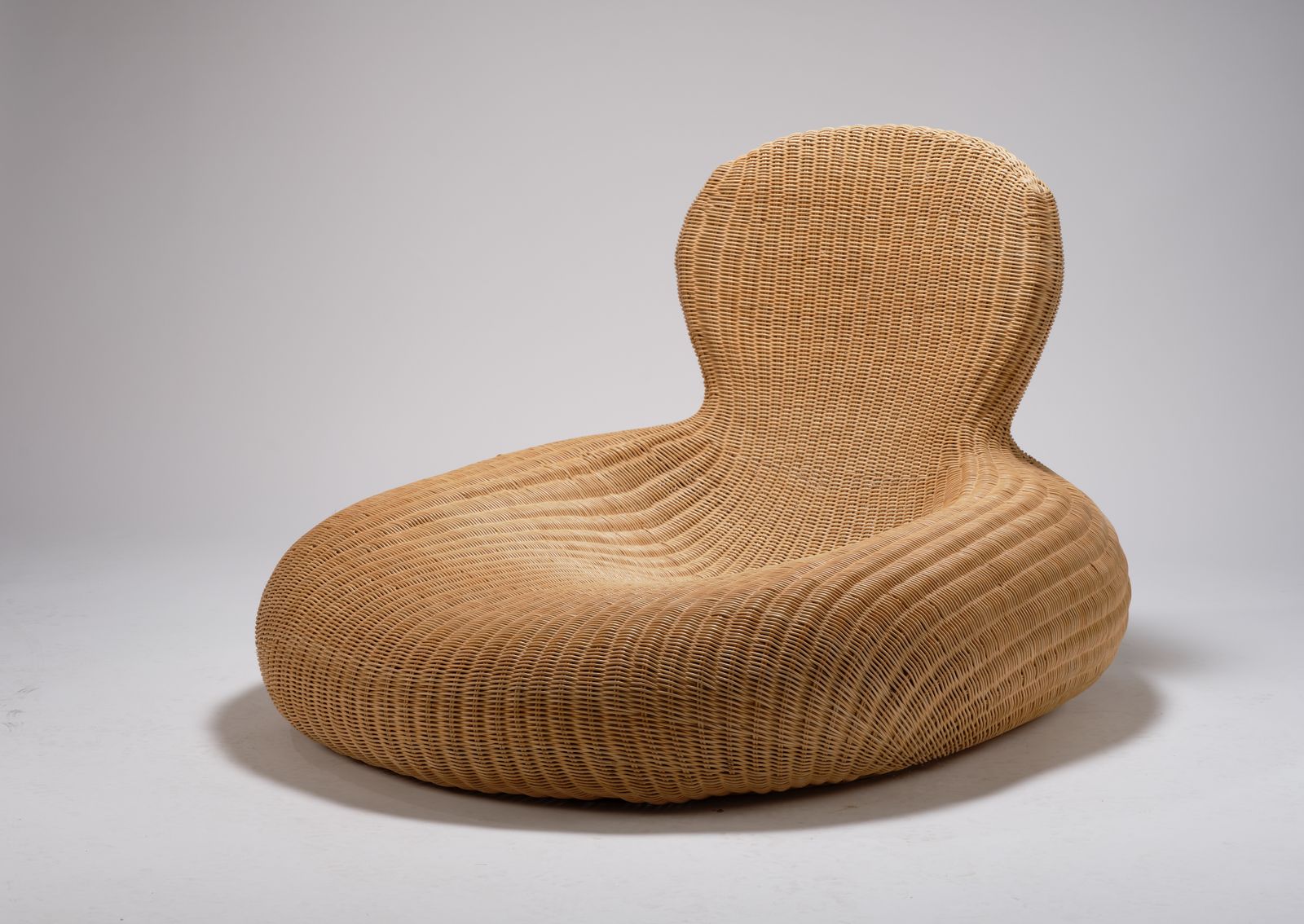 Rare Vintage Ikea Biomorphic Storvik Rattan Lounge Chairs Designed By Carl Ojerstam, Set Of 2 Matching Chairs Available. photo for sale