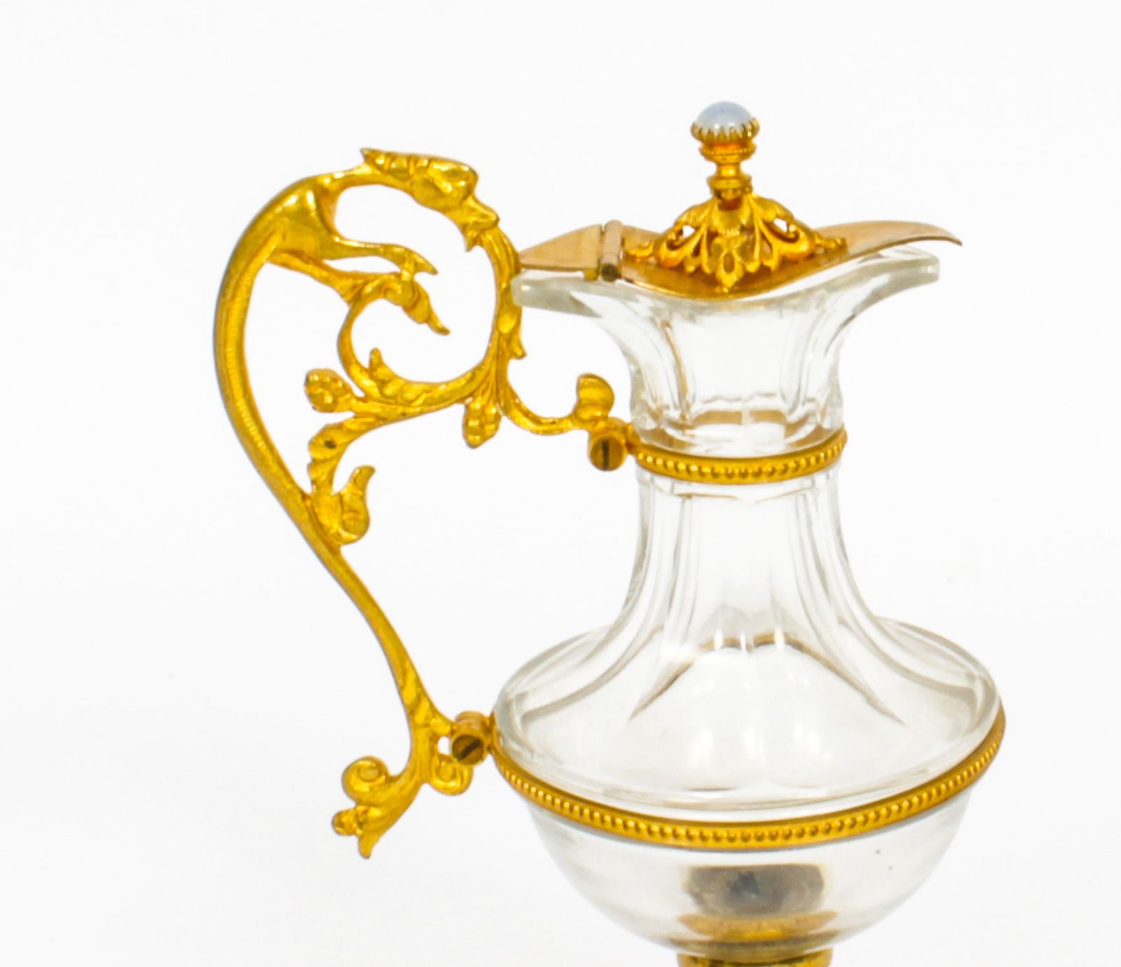 Antique Pair Of French Ormolu & Glass Ewers  19th Century photo for sale