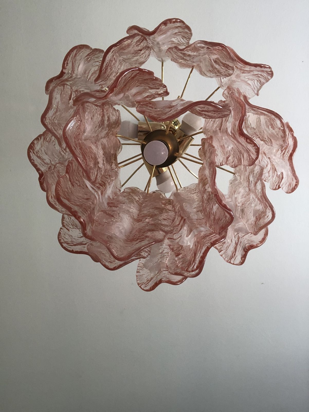Pink “Fiamma” Murano Glass Chandelier photo 1984.0
