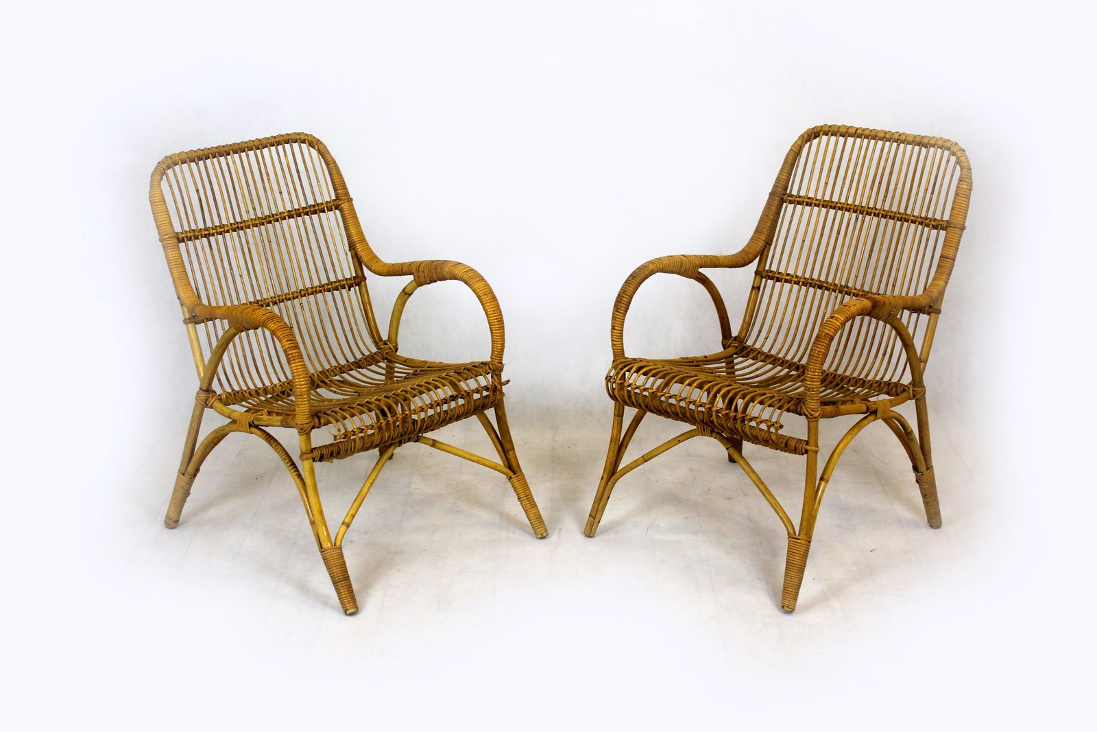 Rattan Furniture Set, 1960's, Set Of 4 photo vinterior