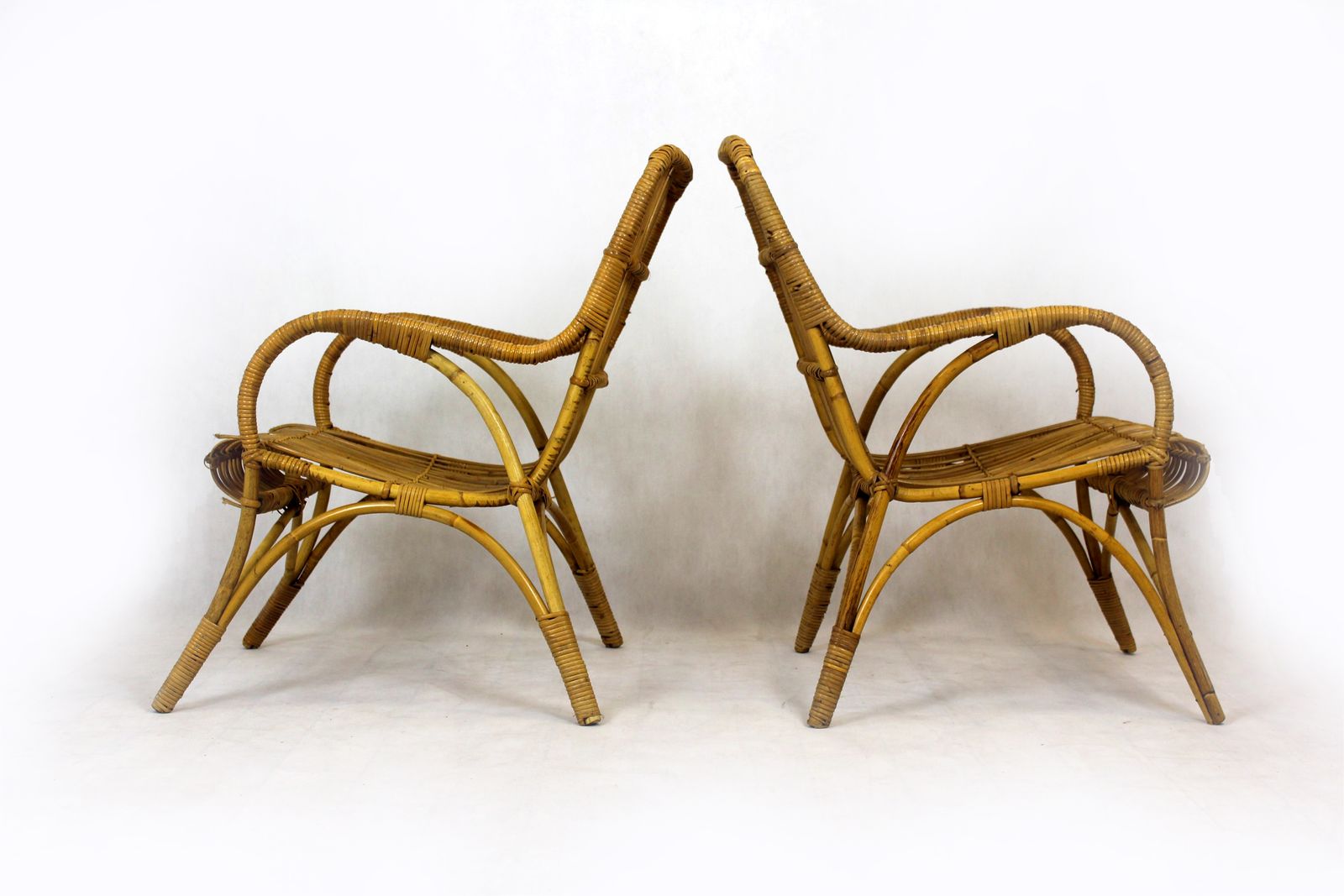 Garden Furniture Rattan Furniture Set, 1960's, Set Of 4 photo