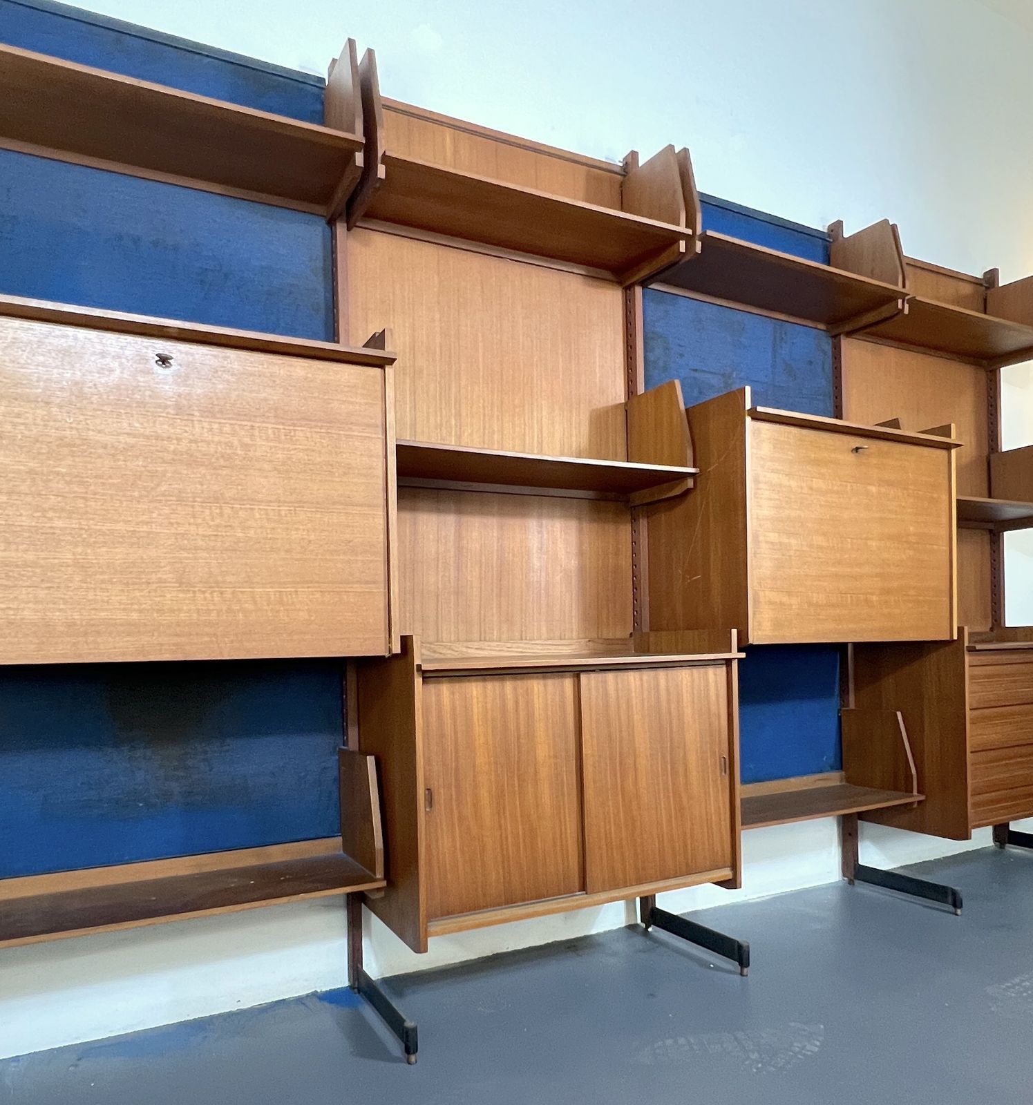 Mid Century Modern Modular Wood Bookcase From 50s photo buy