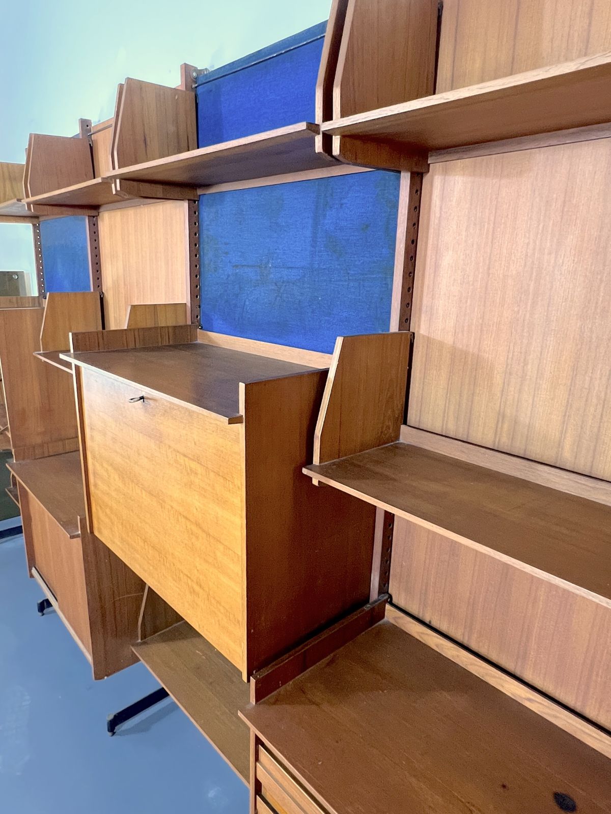 photo for sale Mid Century Modern Modular Wood Bookcase From 50s