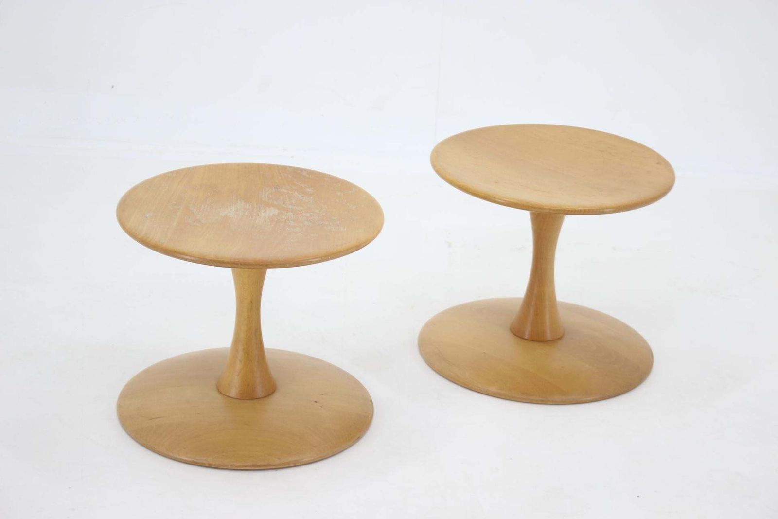 1960s Pair Of Nanna Ditzel Beech Stools By Kolds Savværk, Denmark photo for sale