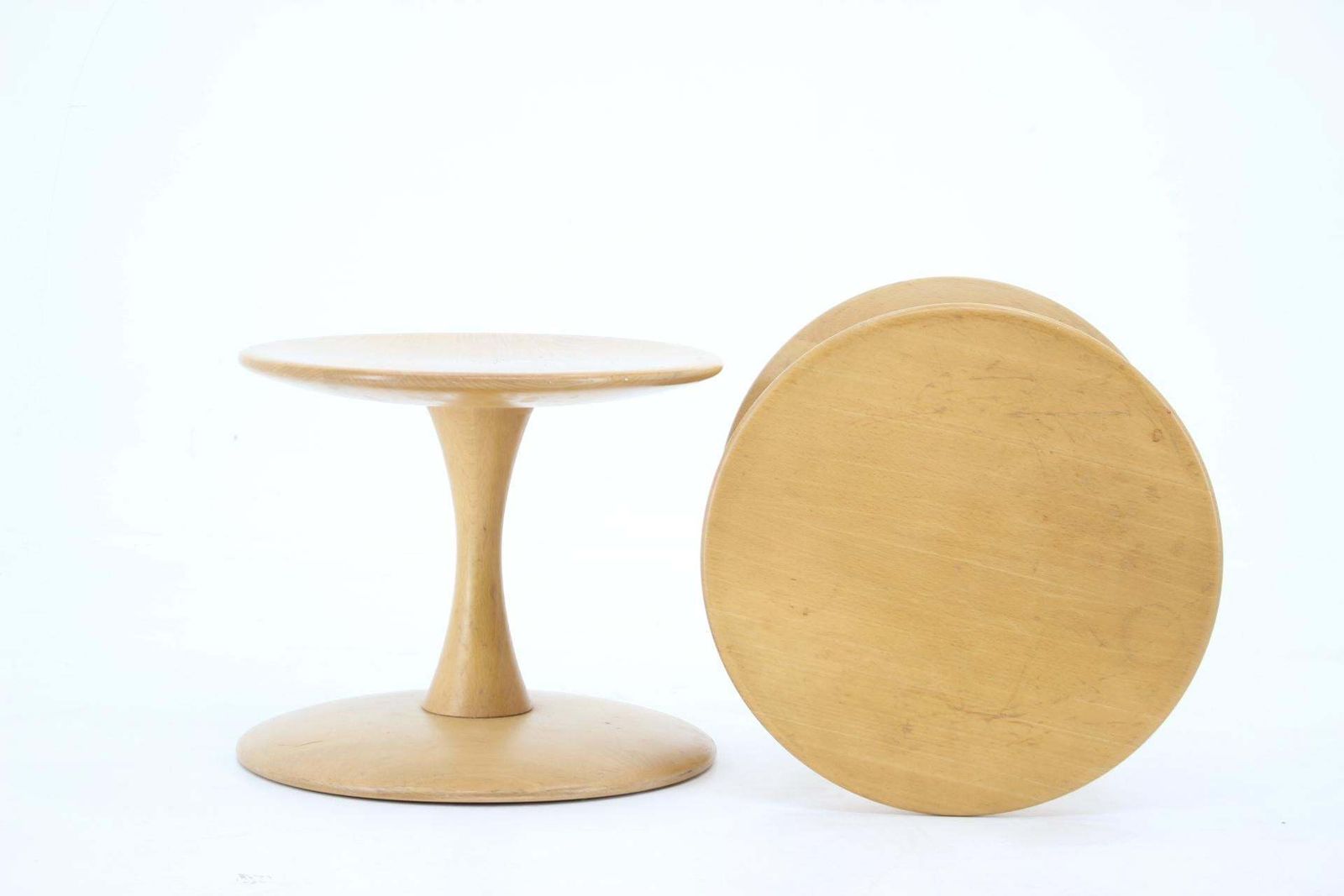 1960s Pair Of Nanna Ditzel Beech Stools By Kolds Savværk, Denmark photo Furniture