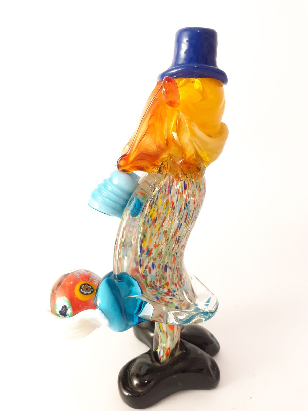 photo furniture Juggling Clown With Blue Hat And Red Ball In Murano Glass