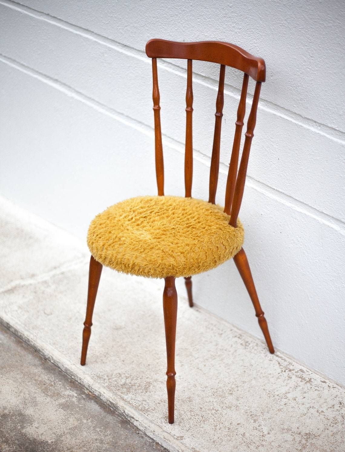 Wooden Chair Seat Mustard Mustard Western Chair Saloon Chair Living Room Bedroom photo vinterior