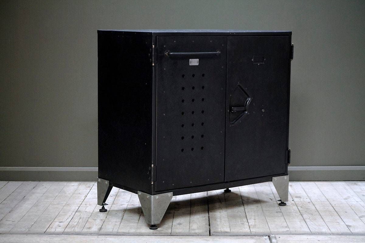 An Industrial Two Door Cabinet Marked No.195 photo Furniture