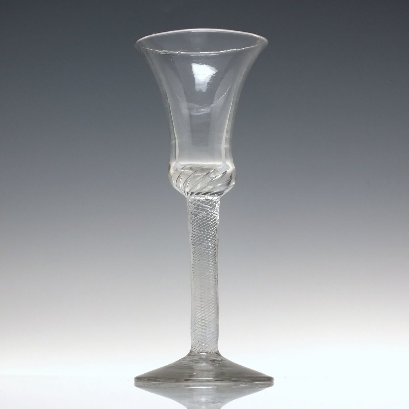 18th Century Multi Spiral Air Twist Wine Glass C1750 photo furniture