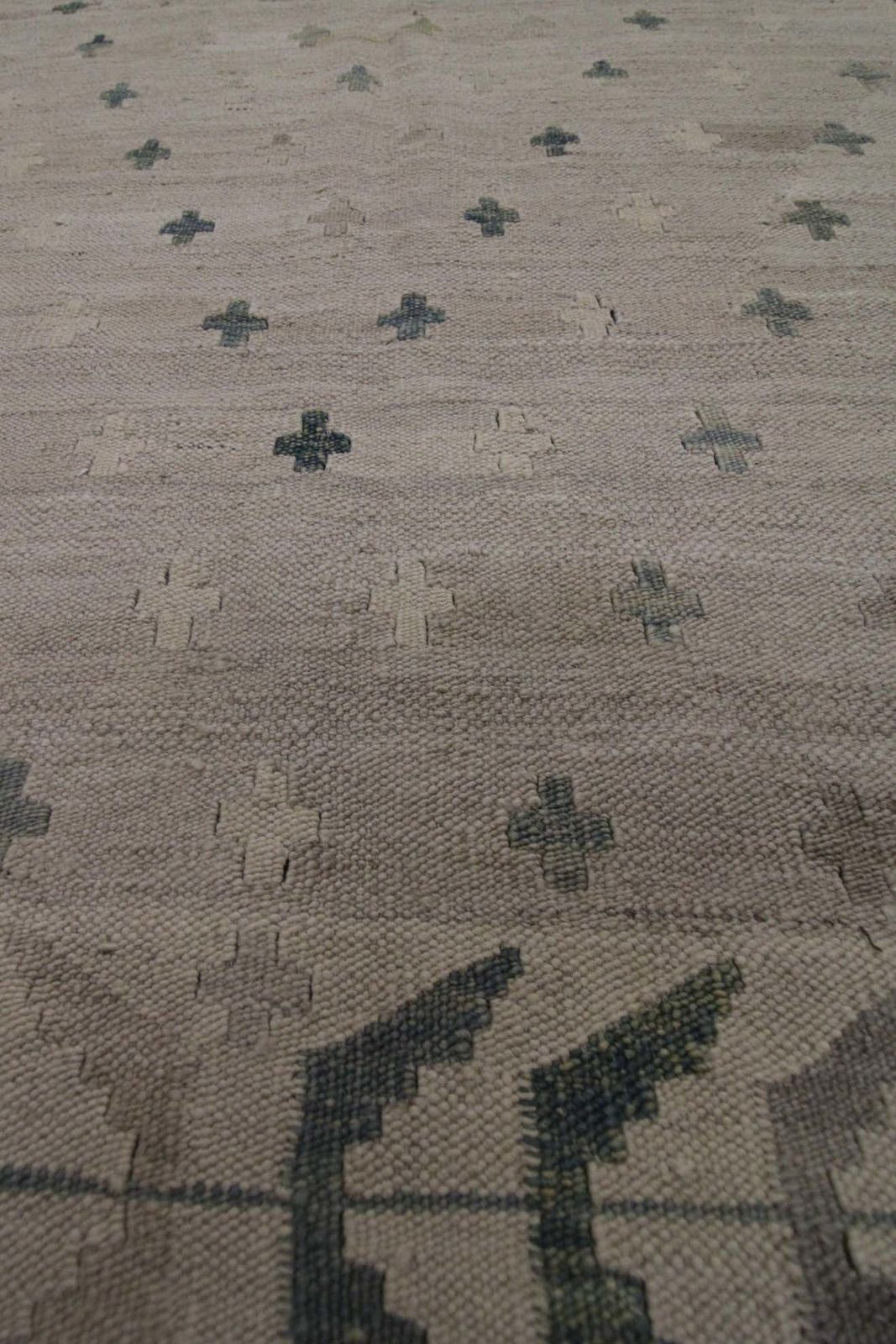 Beige Kilim Traditional Carpet Kilim Scandinavian Style Wool Area Rug photo for sale