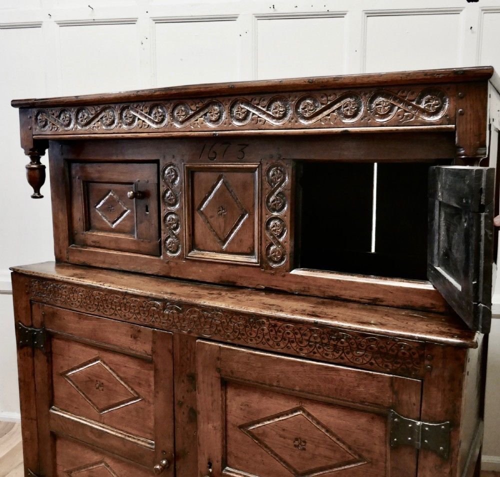 17th Century Carved Oak Court Cupboard, Livery Cupboard photo 2220.0