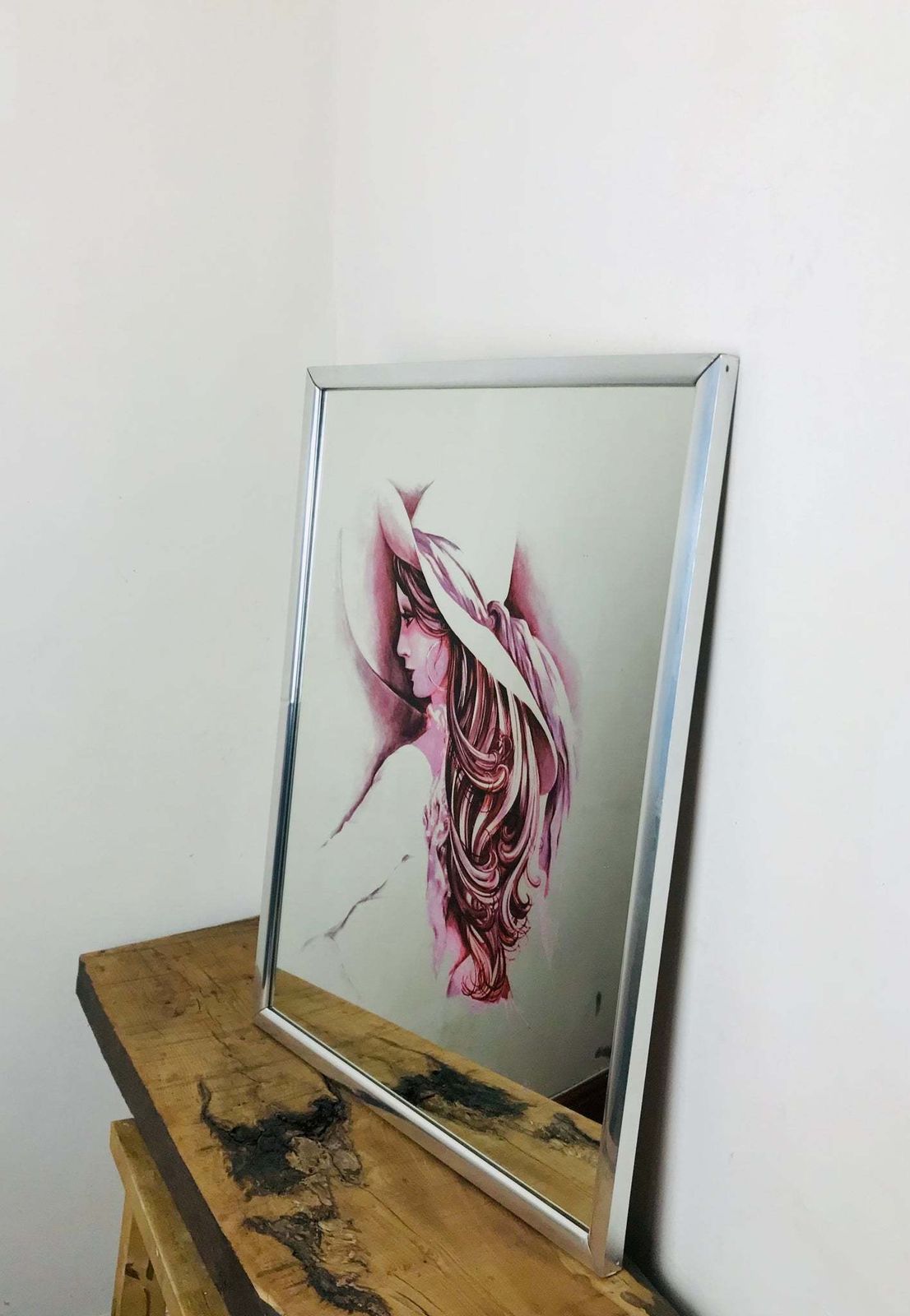 Lovely Vintage Art Nouveau Elegant Lady Mirror Collectibles Advertising Piece photo 150.0