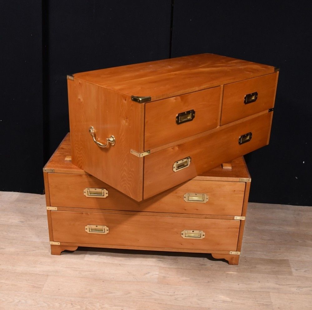 photo furniture Walnut Campaign Chest Of Drawers  Colonial Commode