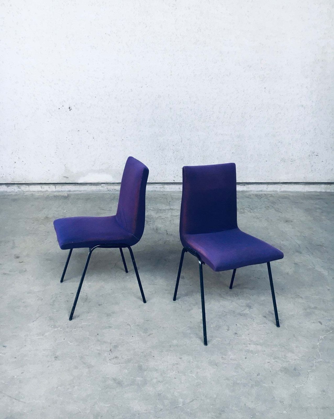Midcentury Modern Design Robin Chair Set By Pierre Guariche For Meurop, Belgium 1950's photo Furniture