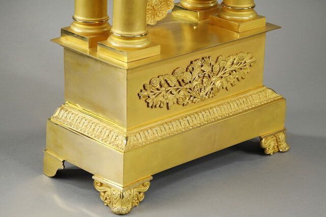 Home Decor Large Gilt Bronze Portico Clock, Restoration Period photo