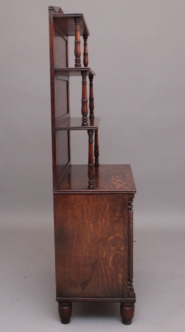 Furniture Early 19th Century Oak Bookcase Cabinet photo