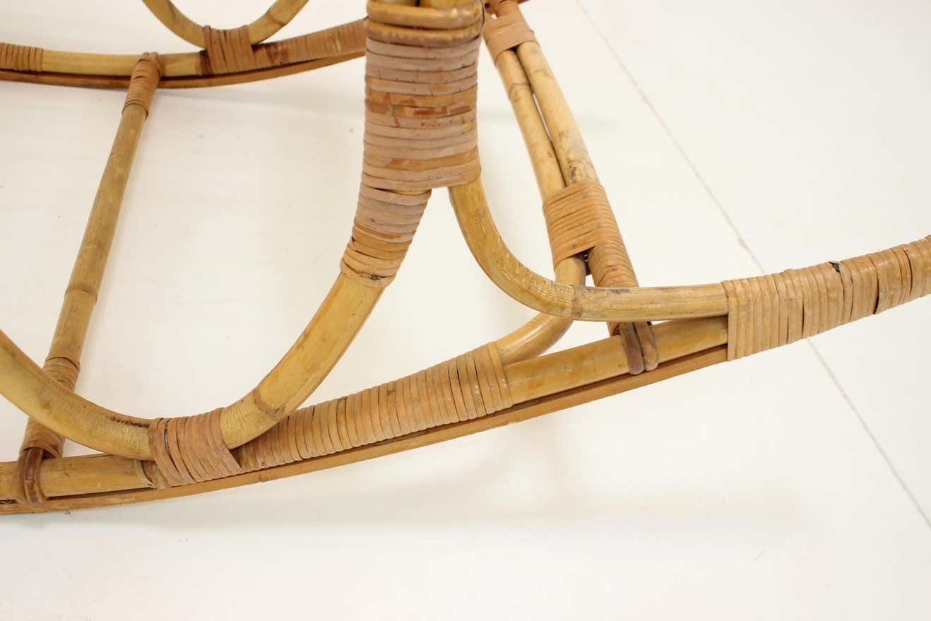 photo buy Mid Century Rattan Rocking Chairs, 1960's