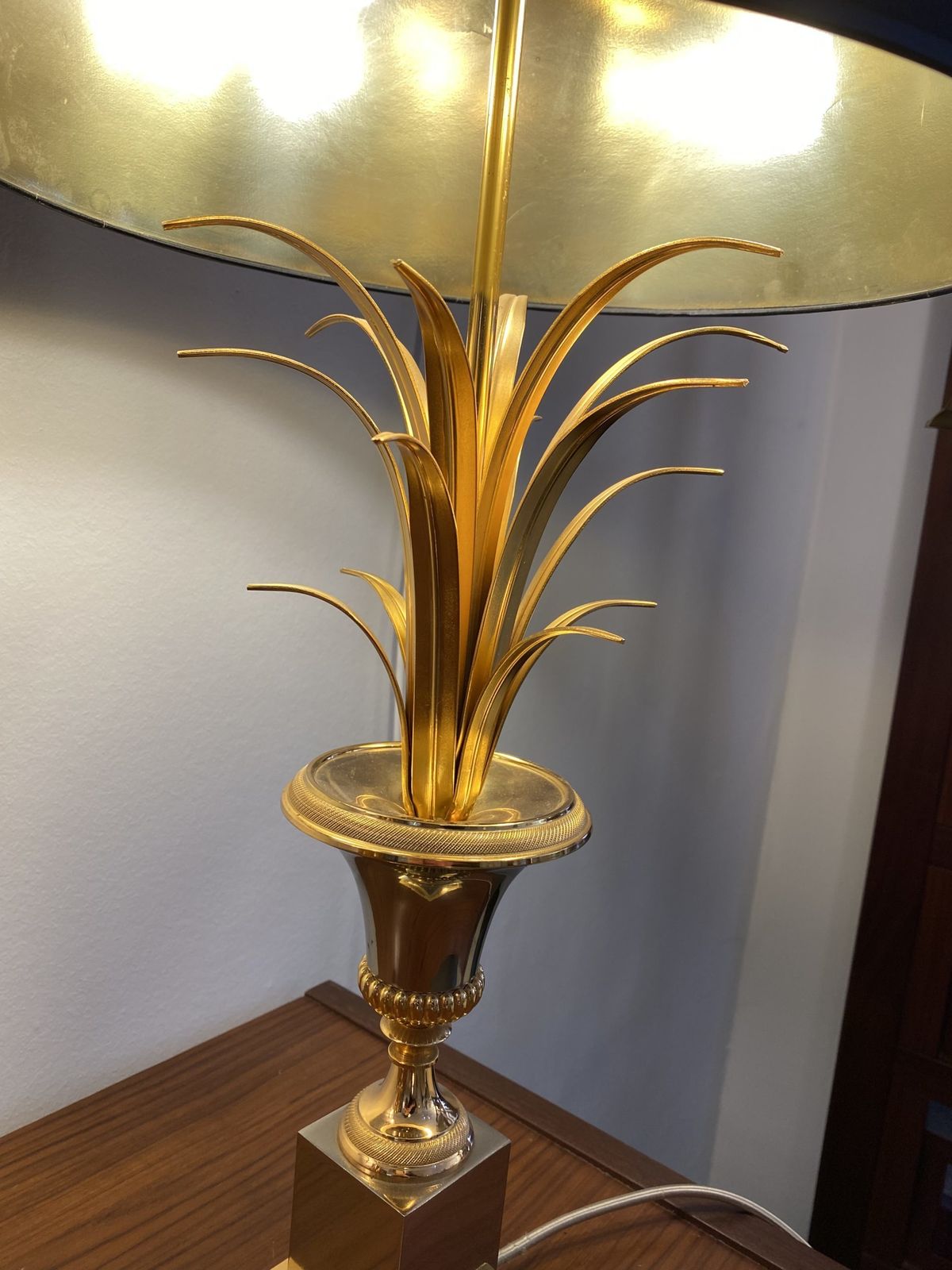 1970's Brass Table Lamp In The Style Of Maison Charles photo Lighting