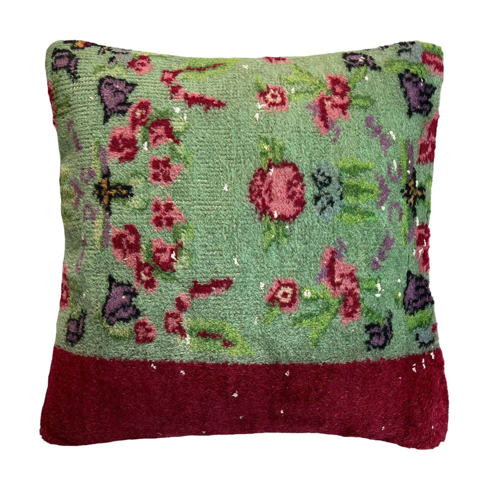 photo for sale 18'' X 18'' Vintage Hand Made Rug Cushion Cover, 45 X 45 Cm Decorative Rug Pillow Cover, Large Vintage Turkish Rug Cushion Cover