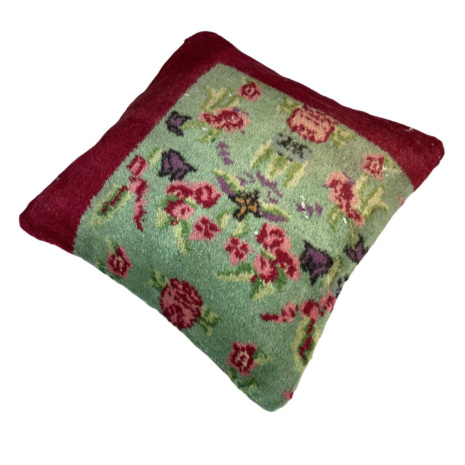18'' X 18'' Vintage Hand Made Rug Cushion Cover, 45 X 45 Cm Decorative Rug Pillow Cover, Large Vintage Turkish Rug Cushion Cover photo for sale