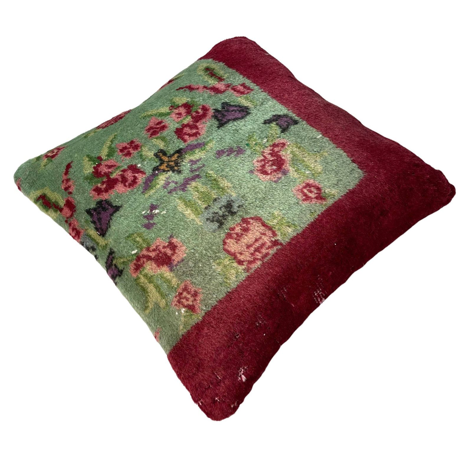 18'' X 18'' Vintage Hand Made Rug Cushion Cover, 45 X 45 Cm Decorative Rug Pillow Cover, Large Vintage Turkish Rug Cushion Cover photo 54.0