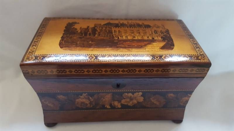 Battle Abbey Cloisters East Sussex Tunbridge Ware Tea Caddy