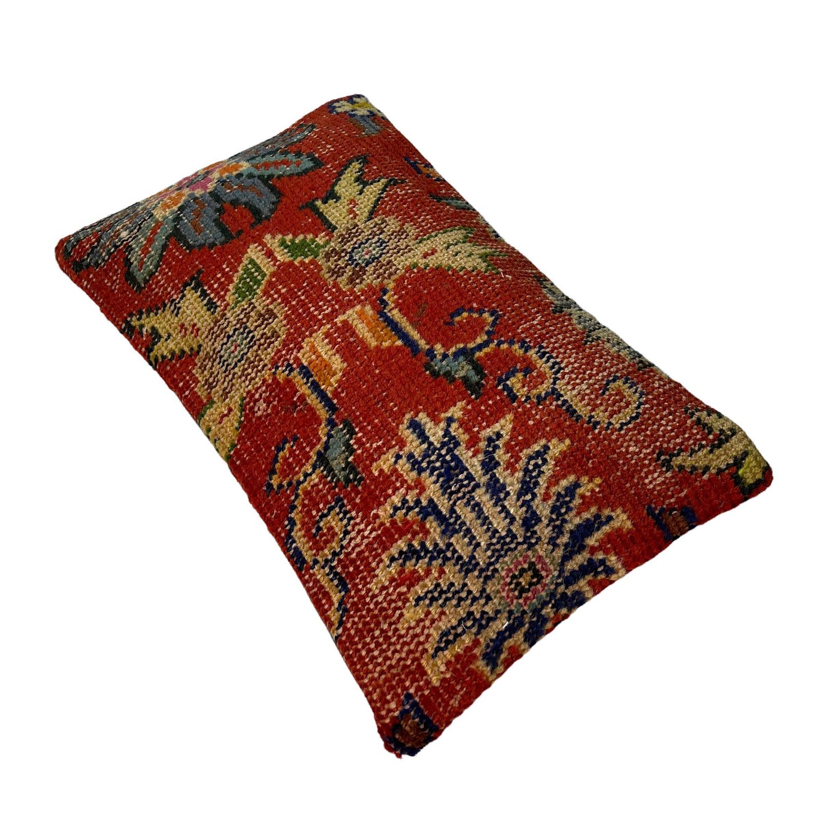 12'' X 20'' Vintage Hand Made Rug Cushion Cover, 30 X 50 Cm Decorative Rug Pillow Cover, Large Vintage Turkish Rug Cushion Cover photo for sale