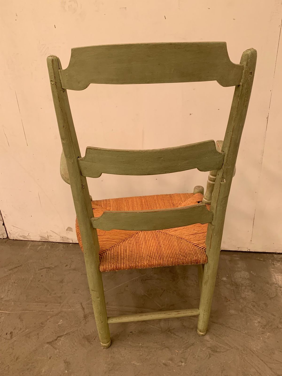 Provençal Armchair In Patinated Beech With Straw Seat, 20th Century photo for sale