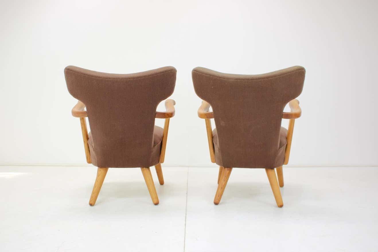 1940s Rare Pair Of Oak Armchairs By Krasna Jizba, Czechoslovakia photo buy