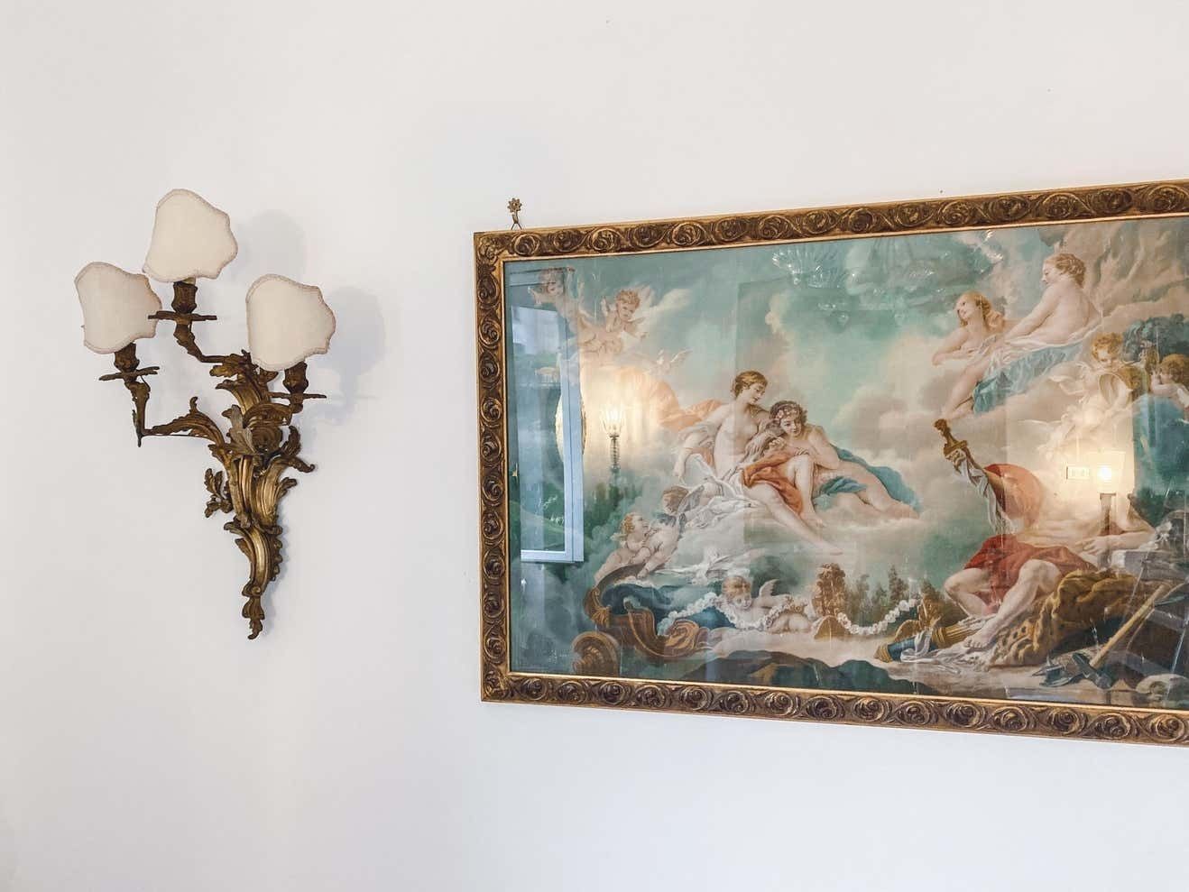 19th Century Pair Louis XV Style Gilt Bronze Appliques Or Wall Lights photo buy