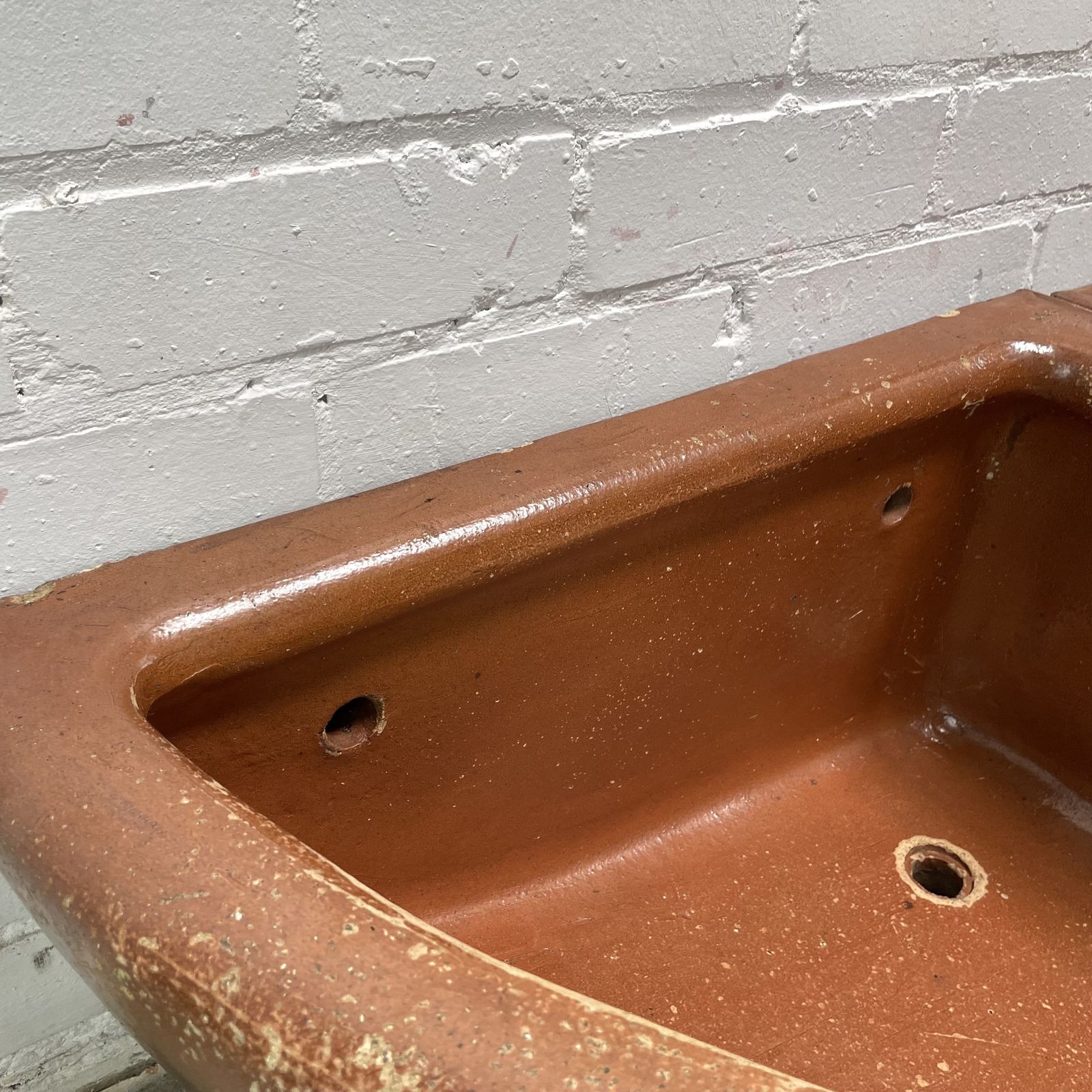 Pair Of Reclaimed Quarter Round Salt Glazed Corner Troughs photo buy
