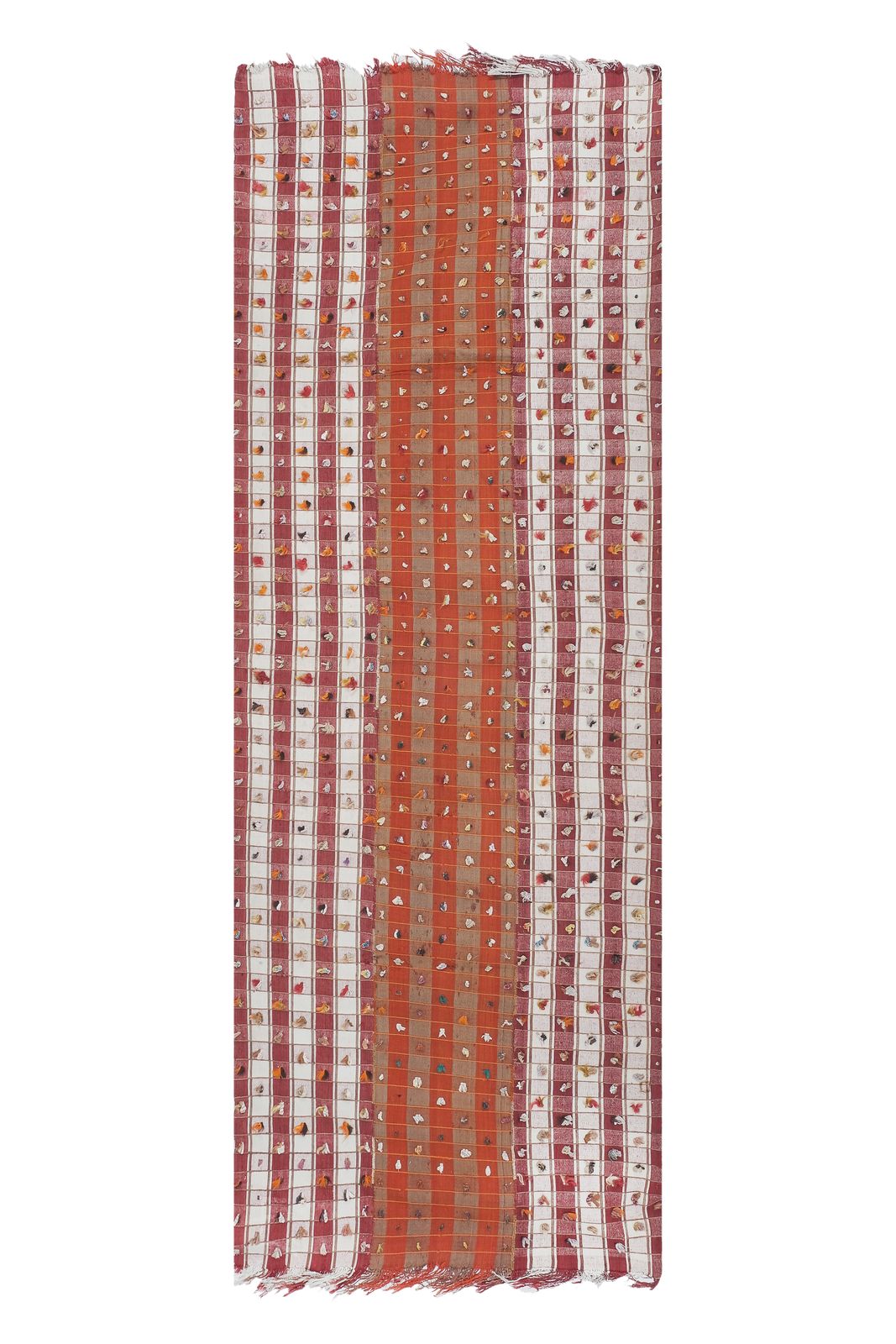 Vintage Striped Red Shaggy Tulu Rug