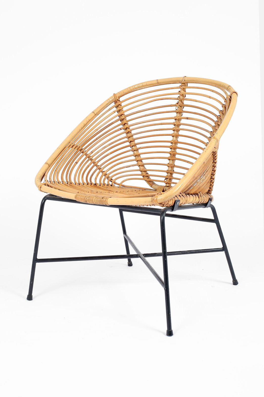 Midcentury Rattan Occasional Chair