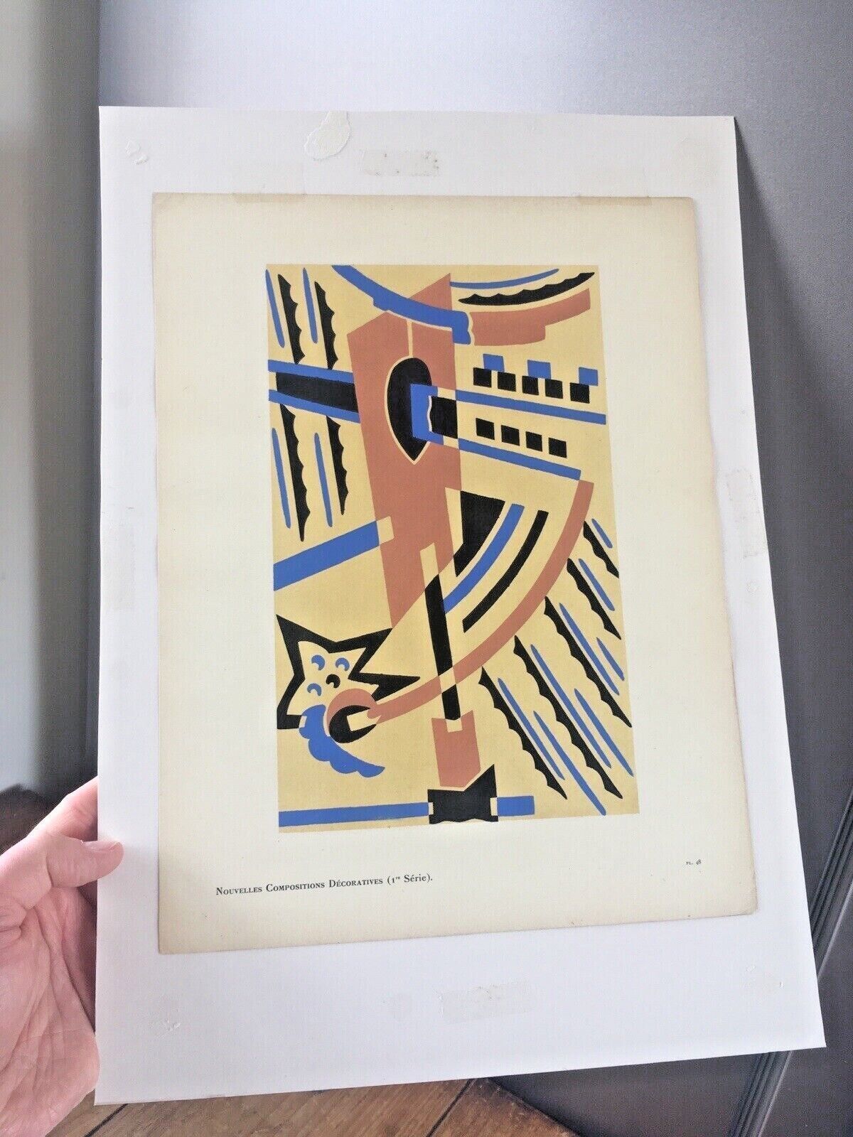 C1925 Serge Gladky Nouvelles Compositions Decoratives 1re Serie Pochoir Print 1st Series Stencil Plate Print photo furniture