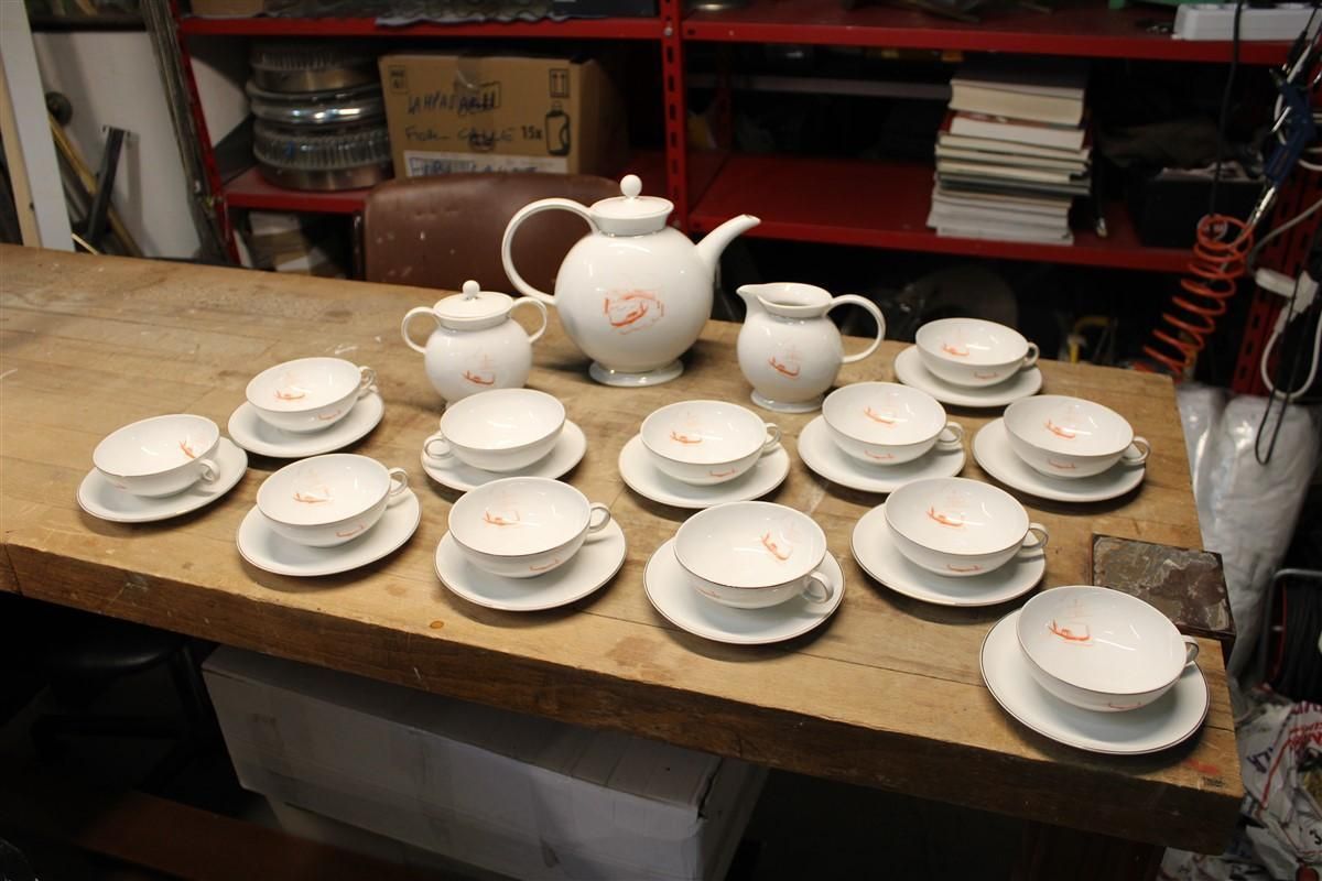 1577.0 Italian Tea Service Guido Andlovitz Italy 1940s With Venice And Gondolas Laveno photo