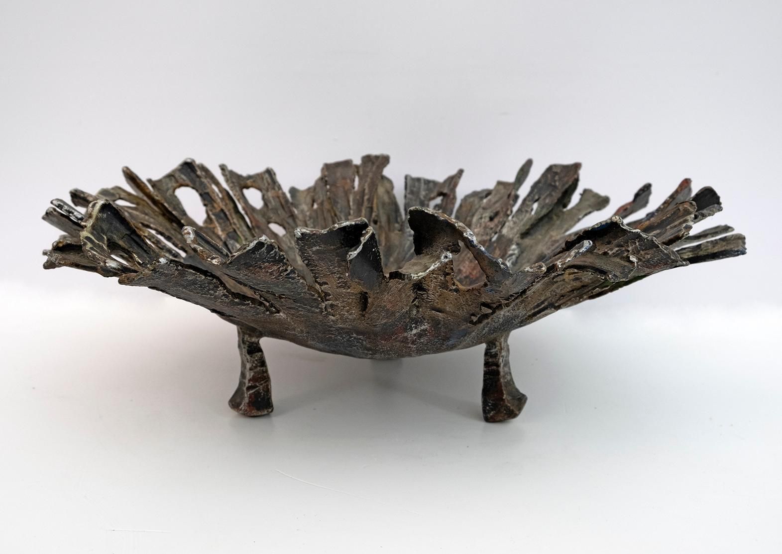 Salvino Marsura Brutalist Forged Iron Centerpieces, 1970s photo vinterior