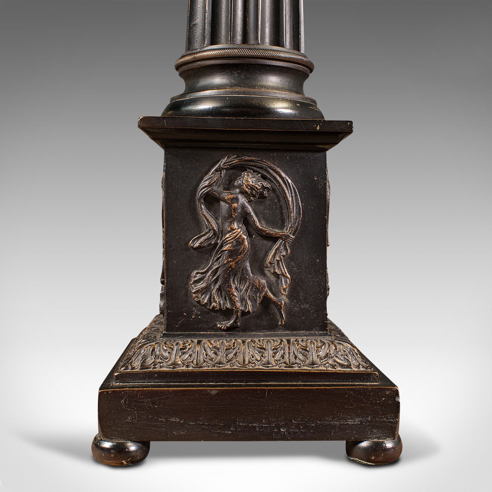 Pair Of Vintage Corinthian Lamps, English, Bronzed, Table Light, Classical Taste photo buy