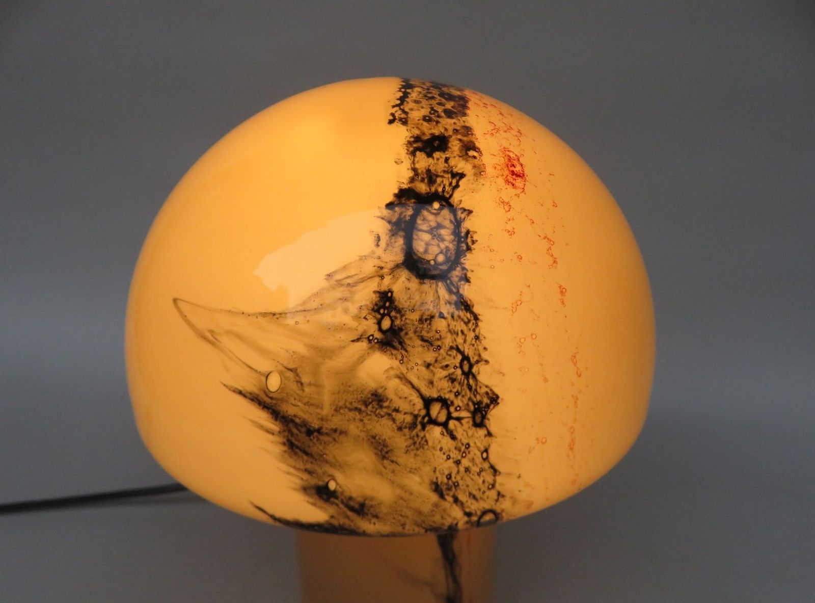 Small Black Orange Mushroom Luminaire Table Lamp From Peill And Putzler, 1970s photo buy