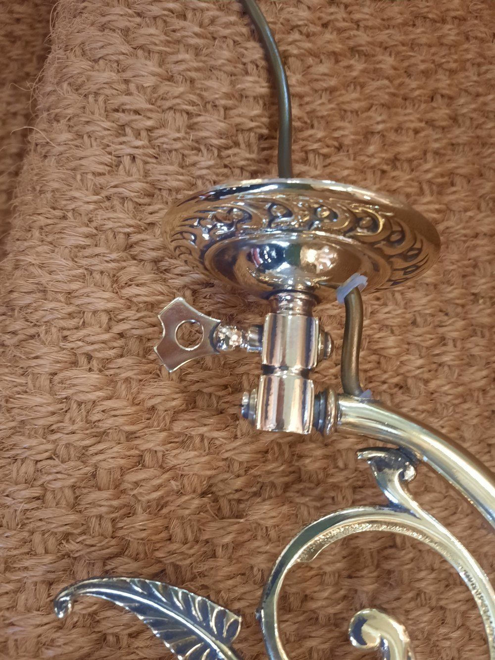 Pair Of Art Nouveau Brass And Cranberry Wall Light photo Lighting