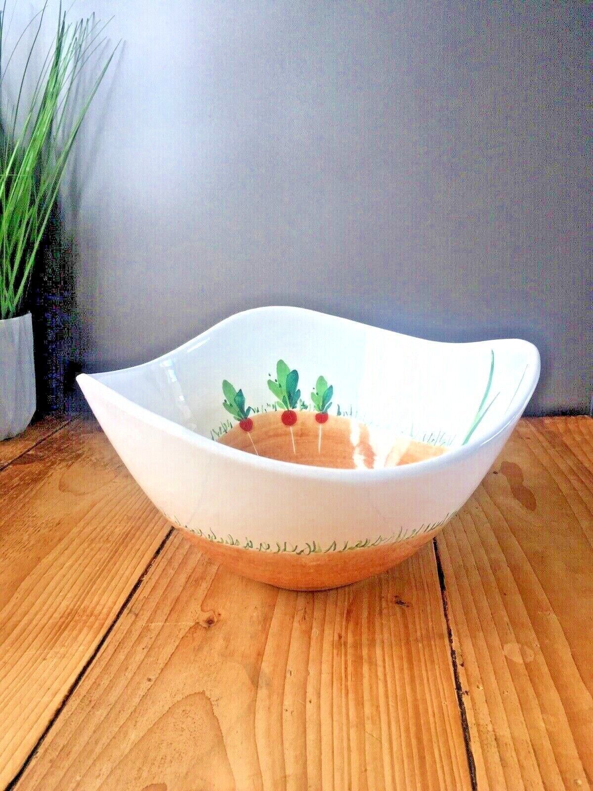 Mid Century 70's Italian Pottery Salad Veg Pasta Bowl Retro Modern Italy 3751 photo for sale