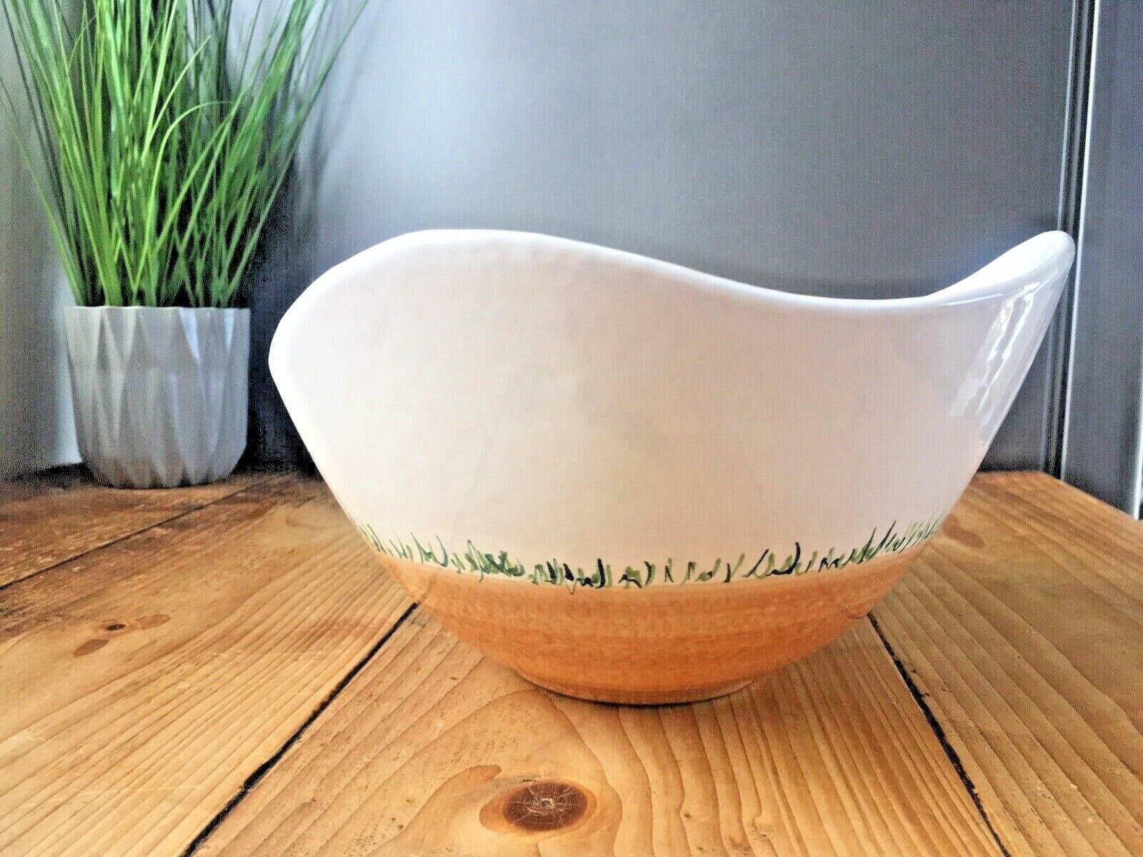 Mid Century 70's Italian Pottery Salad Veg Pasta Bowl Retro Modern Italy 3751 photo vinterior