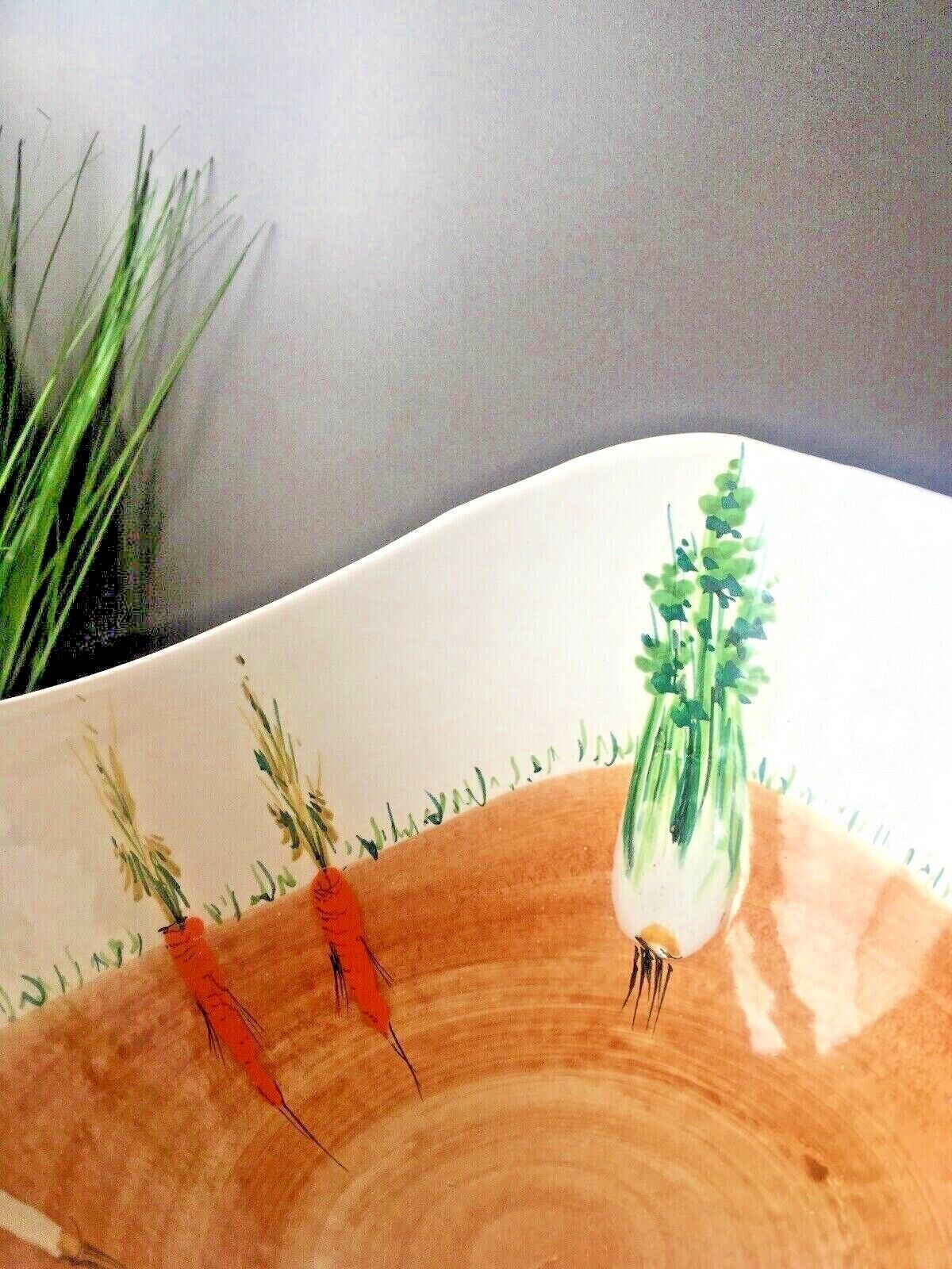 Home Decor Mid Century 70's Italian Pottery Salad Veg Pasta Bowl Retro Modern Italy 3751 photo