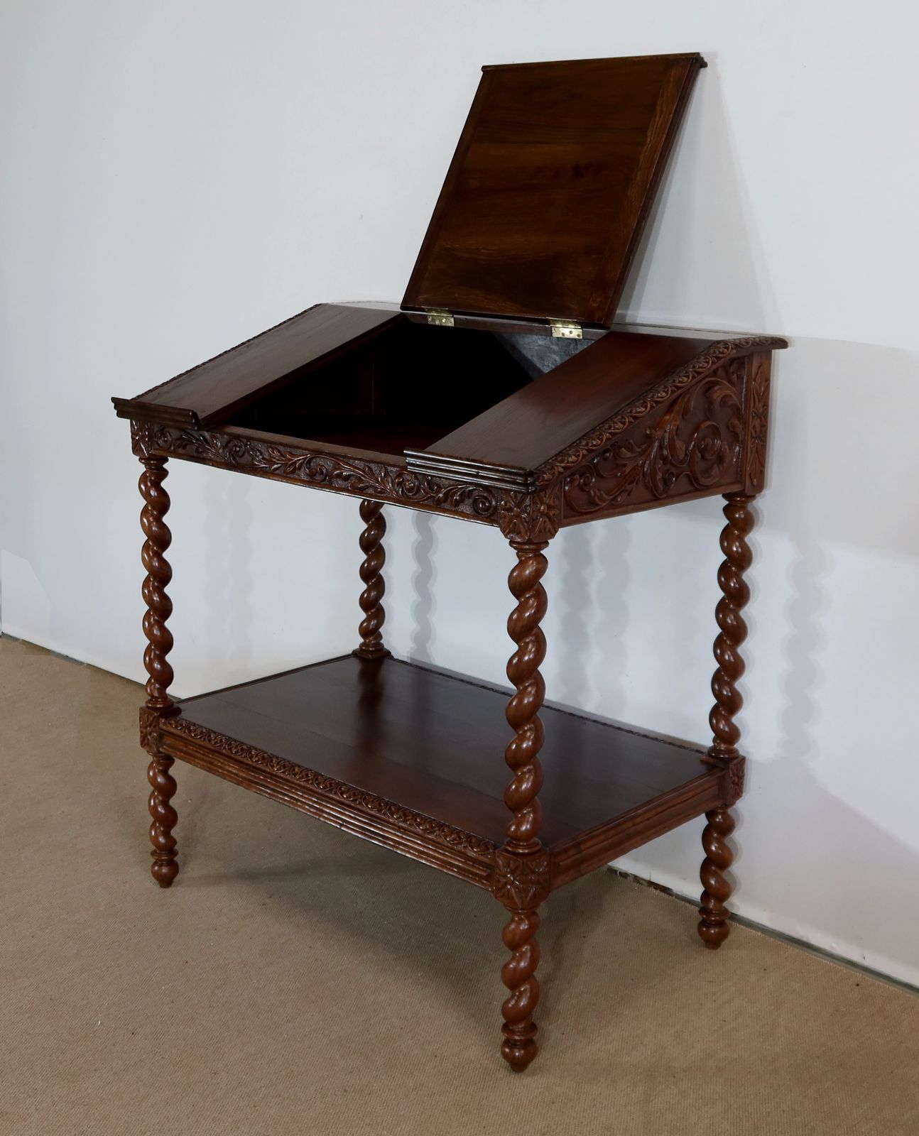 Important Lectern In Solid Oak, Louis XIII Style, Late 19th Century photo furniture