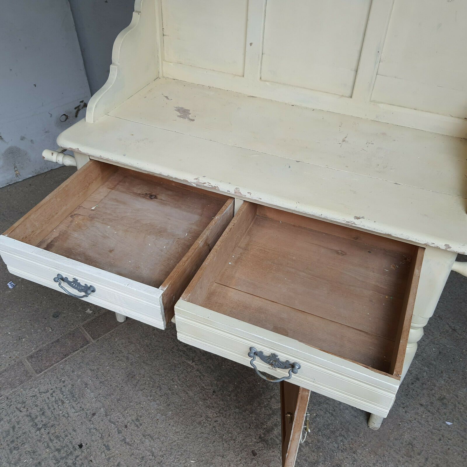 Antique Victorian French Wash Stand Painted High Back Sideboard Drawers Cupboard photo for sale