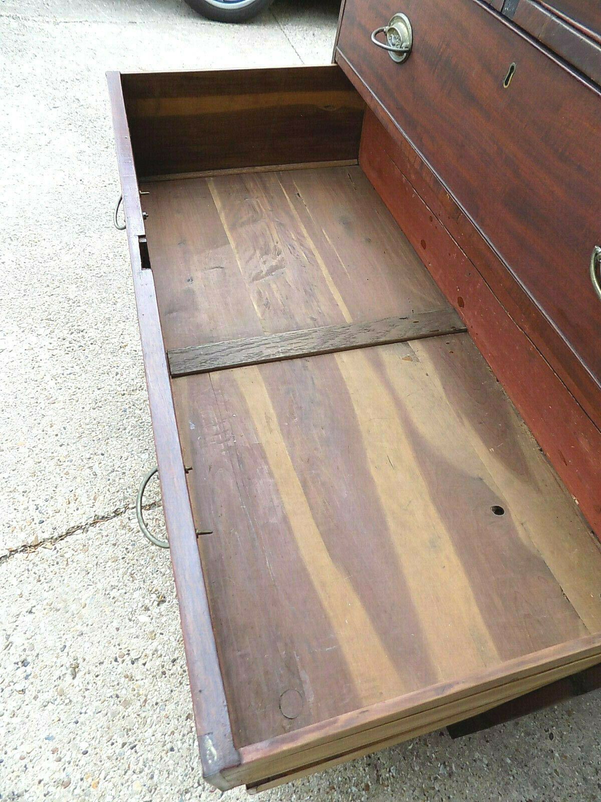 455.0 Edwardian Mahogany Inlaid Secretaire Bureau Desk Drawers Writing Office Bracket photo