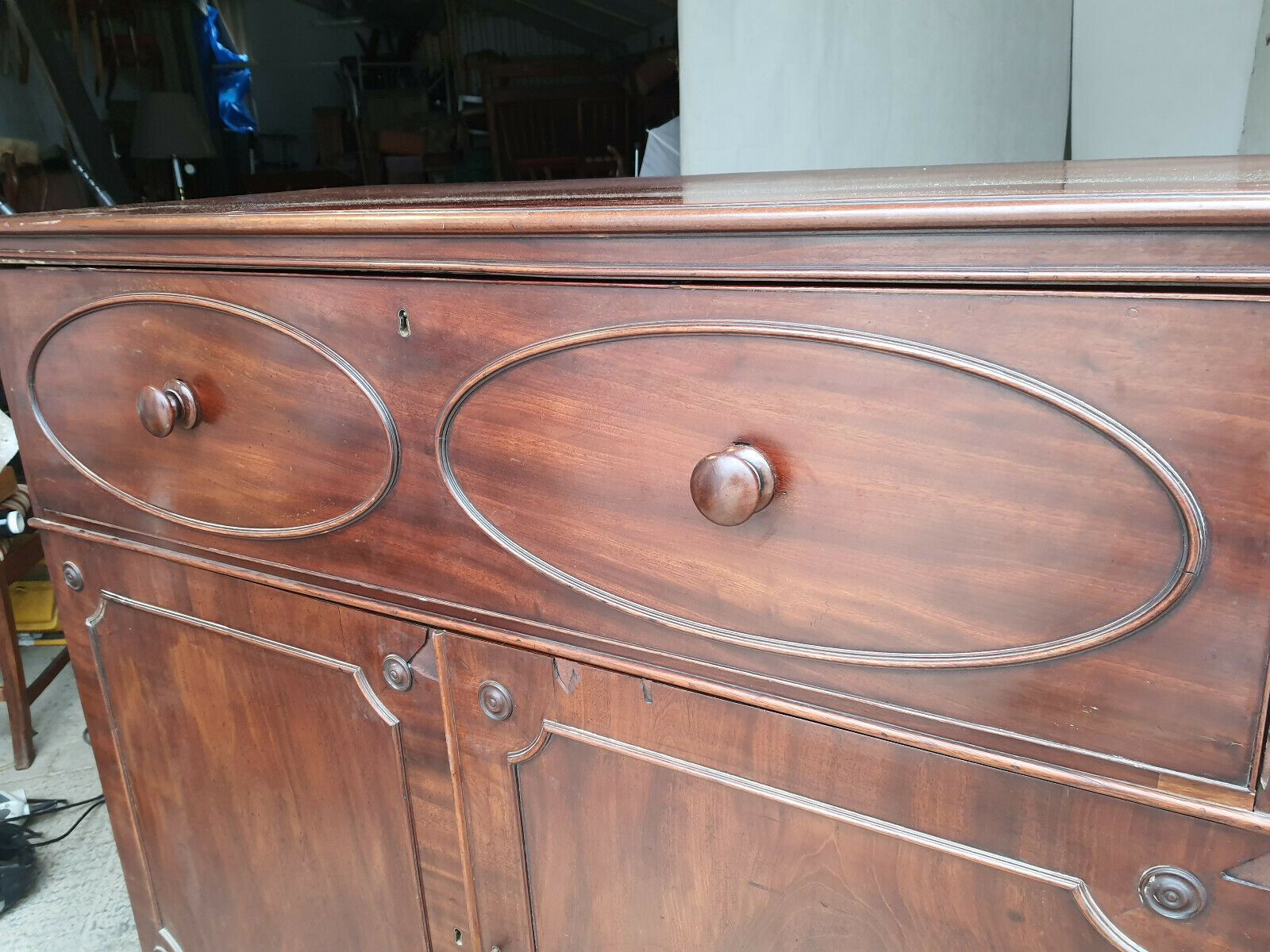 Victorian Antique Mahogany Secretaire Bureau Writing Desk Drawers Bracket Feet photo Furniture